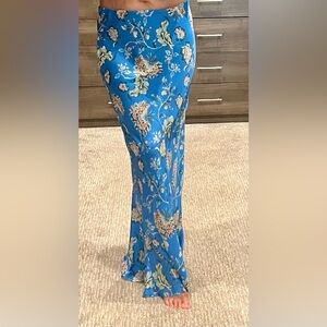 Heartloom Blue Floral Maxi Skirt